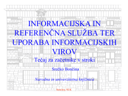 Sistemi za iskanje informacij - Narodna in univerzitetna