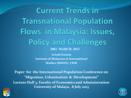 Current Trends in Transnational Migration Flows in