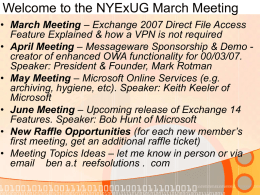 NYExUG_2009.03.10 - New York Exchange User Group