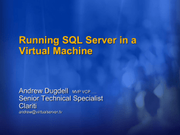 Virtual Server Solution Scenarios