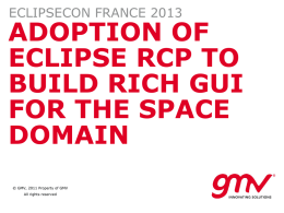 Adoption of Eclipse RCP to build Rich Graphical User