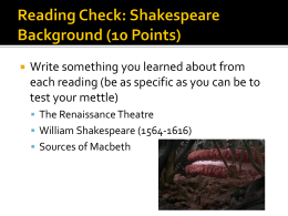 Shakespeare PowerPoint - Lakeland Regional High School