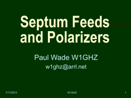 Septum Feeds and Polarizers