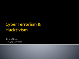 Cyber Terrorism - Analysis Parameters