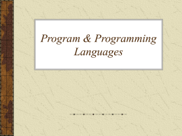 Program & Programming Languages