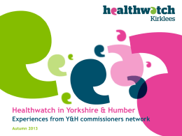 Title of presentation - Involve Yorkshire & Humber