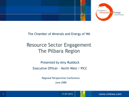 The Chamber of Minerals and Energy of WA Challenges in the