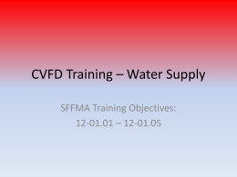 CVFD Training – Water Supply