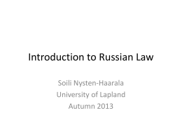 Introduction to Russian Law