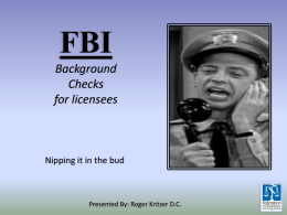 FBI Background Checks - Federation of Chiropractic