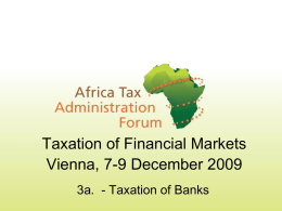 Taxation of Banks