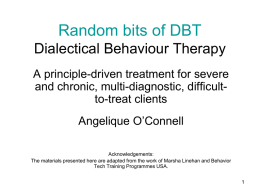 DBT Dialectical Behaviour Therapy