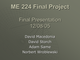 ME 224 Final Project - Northwestern University