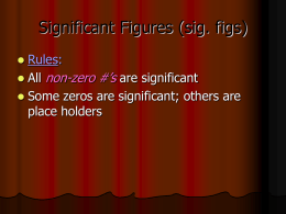 Significant Figures (sig. figs)
