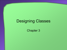 Designing Classes