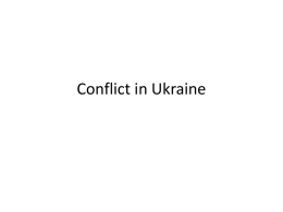Conflict in Ukrane