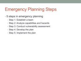 Emergency Planning Steps - Indiana University of Pennsylvania
