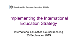 Implementing the International Education Strategy