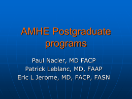AMHE Postgraduate programs