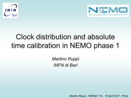 Clock distribution and absolute time calibration in NEMO