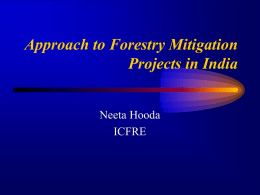 Approach to Forestry Mitigation Projects in India