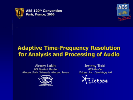 Adaptive Time-Frequency Resolution for Analysis and
