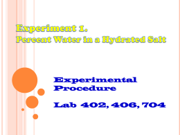 Exp 1. Formulas of Hydrates