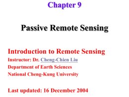 Passive Remote Sensing - National Cheng Kung University
