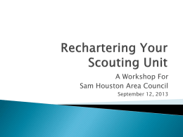 Rechartering Your Scouting Unit