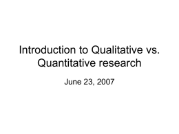 Qualitative Research into Teaching