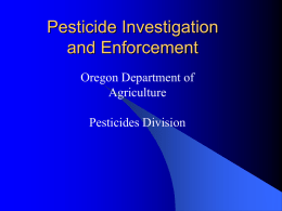 Pesticide Investigation and Enforcement