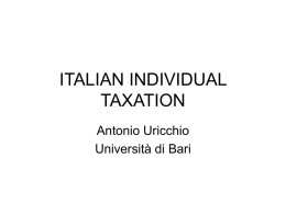 ITALIAN INDIVIDUAL TAXATION - Universita' degli Studi di
