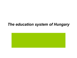 The education system of Hungary