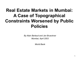 Real Estate Markets in Mumbai: A Case of Topographical
