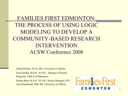 FAMILIES FIRST EDMONTON: THE PROCESS OF USING …