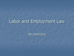 Labor and Employment Law