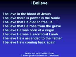 I Believe (Don Potter)