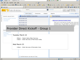 Provider Direct Kickoff - Group 1