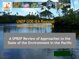 A SPREP Review of Approaches to Environment Monitoring