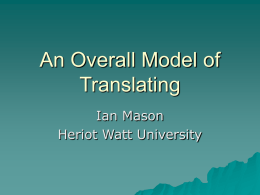 An Overall Model of Translating