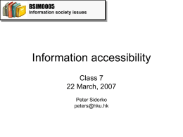 Information accessibility