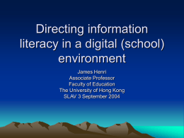 Directing information literacy in a digital (school