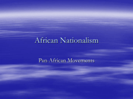 African Nationalism - Churchville Central School District