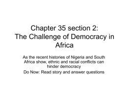 Chapter 35 section 2: The Challenge of Democracy in Africa