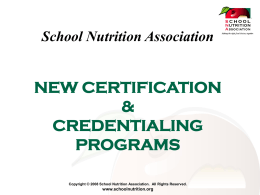 CERTIFICATION & CREDENTIALING - SNA