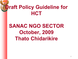 PowerPoint Presentation Draft Policy Guideline for HCT