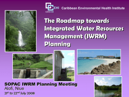 Integrated Water Resources Management Plan The RoadMap