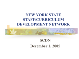 NEW YORK STATE STAFF/CURRICULUM DEVELOPMENT …