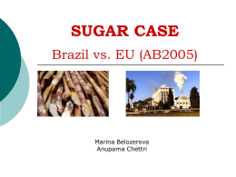 SUGAR CASE - International trade