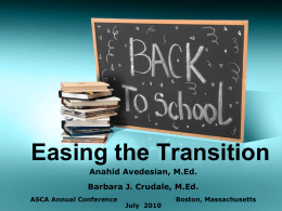 Easing the Transition - Rhode Island School Counselor